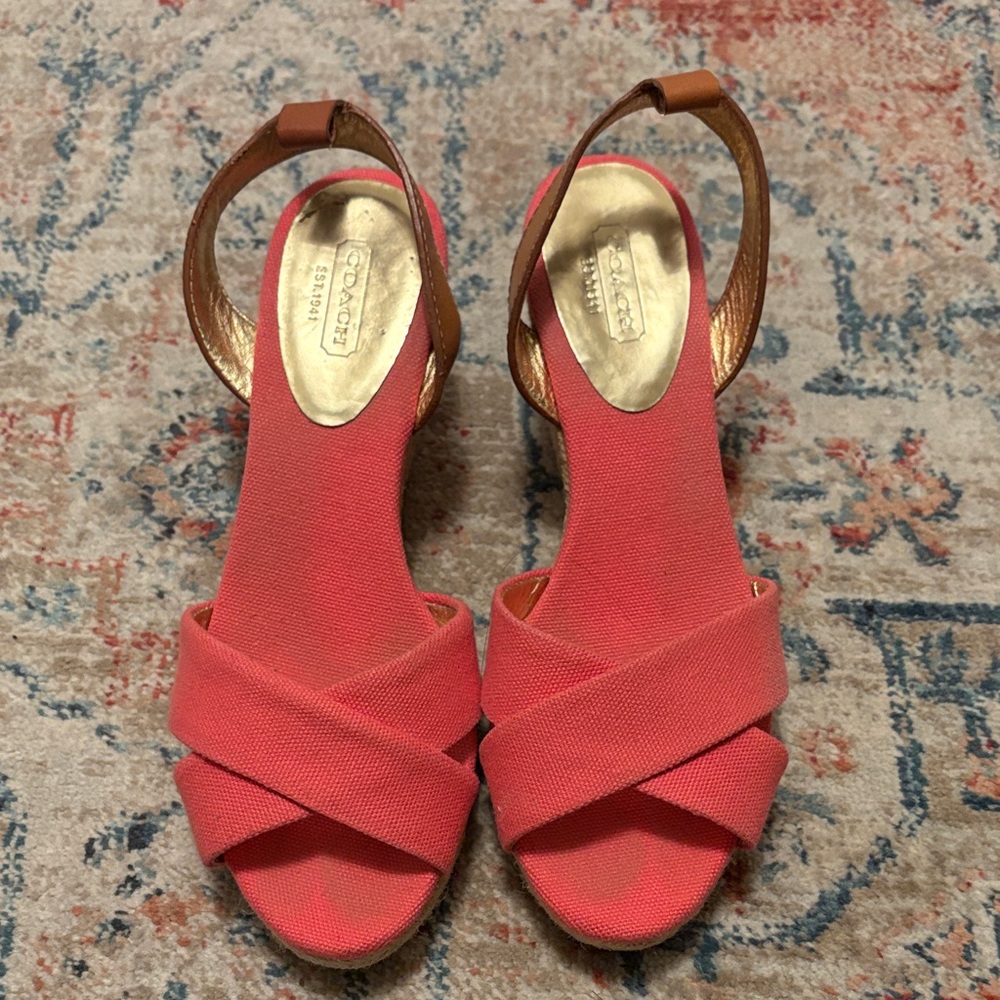 Coach Women's Coral Wedge Sandals